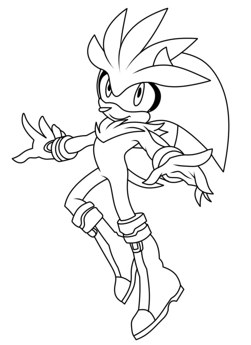 Coloriage Silver Sonic heureux