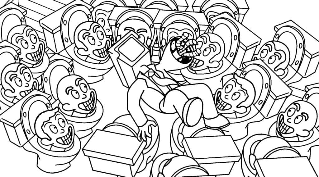 Dessin Skibidi Toilet #214846 à colorier de la série Jeux Vidéos, gratuit à télécharger et imprimer