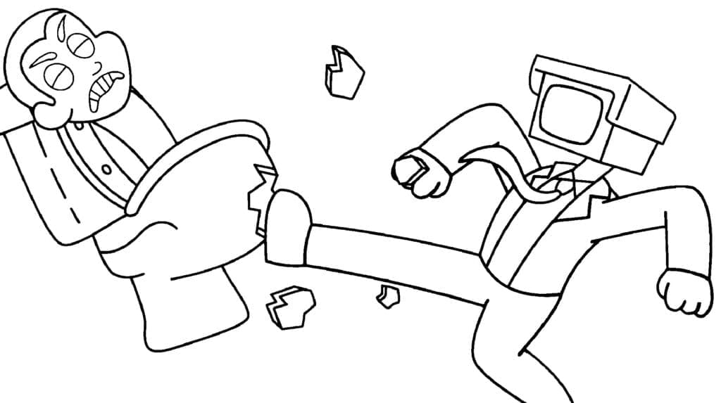 Coloriage gratuit Skibidi Toilet #214848 de la collection Jeux Vidéos à imprimer