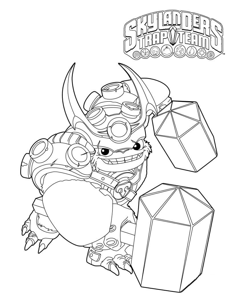 Dessin à colorier Skylanders #195321 issu de la collection Jeux Vidéos, prêt à imprimer