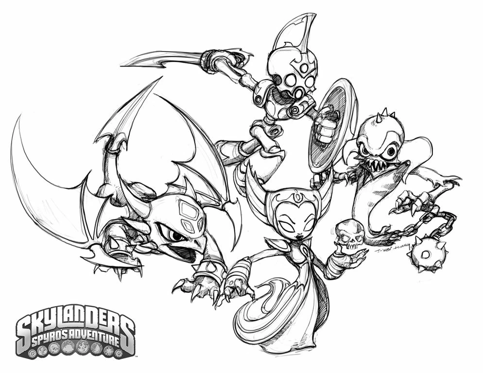 Coloriage gratuit pour enfants et adultes Skylanders #43638, collection Jeux Vidéos
