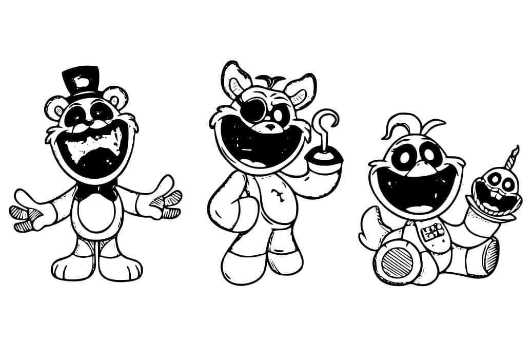 Coloriage gratuit pour enfants et adultes Smiling Critters #213218, collection Jeux Vidéos