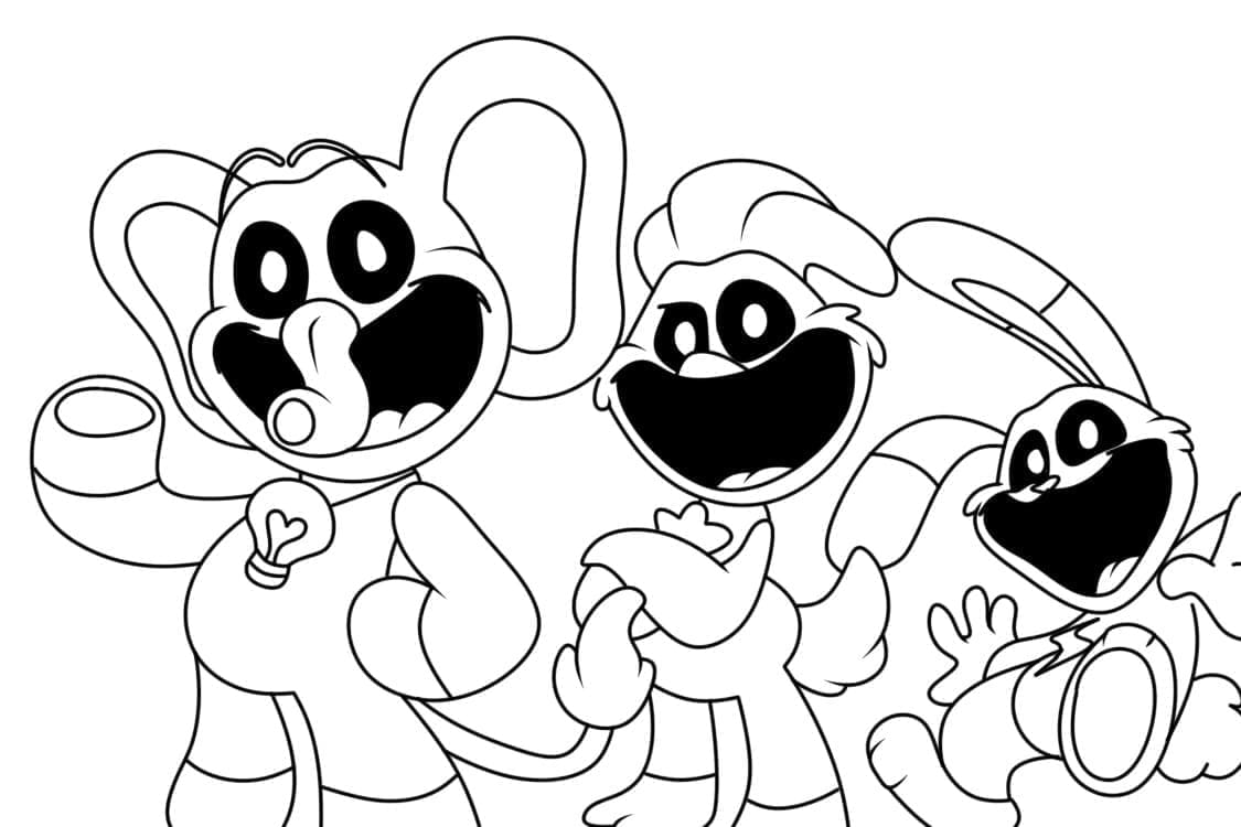 Joli coloriage Smiling Critters #213225 de la collection Jeux Vidéos, prêt à imprimer pour petits et grands