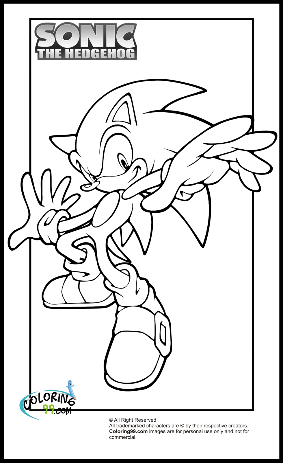 Dessin à colorier: Sonic (Jeux Vidéos) #153844 - Coloriages à Imprimer Gratuits