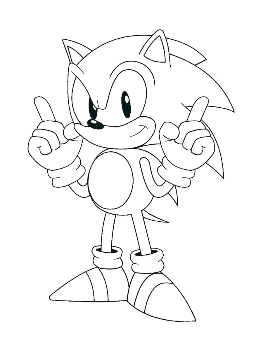 Coloriage imprimable Sonic #180825 de la collection Jeux Vidéos à colorier aux crayons