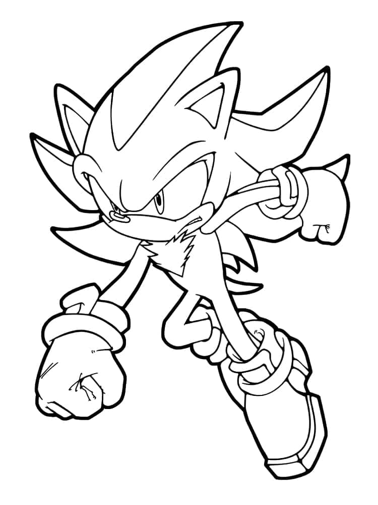 Illustration au trait Sonic Shadow #216326 de la collection Jeux Vidéos à colorier gratuitement