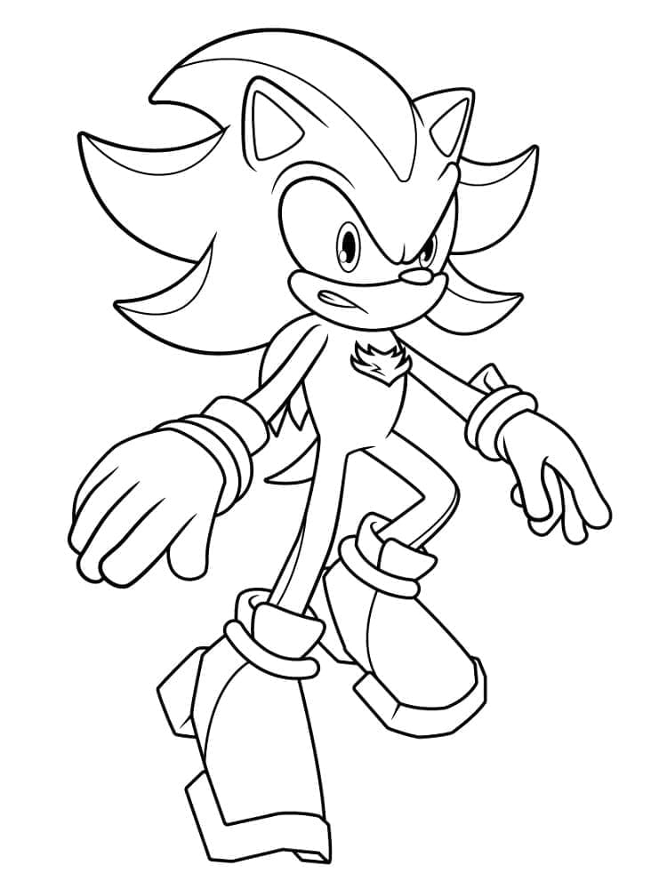 Coloriage gratuit Sonic Shadow #216328 de la collection Jeux Vidéos à imprimer