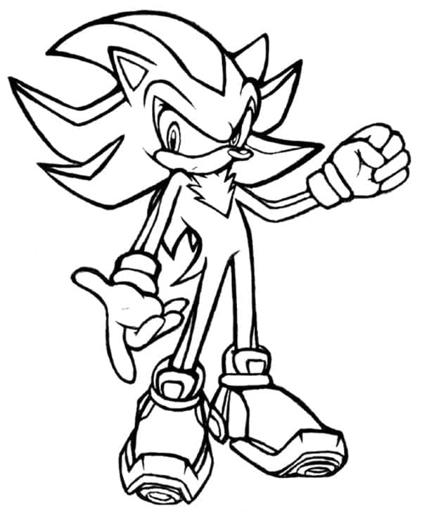 Coloriage gratuit Sonic Shadow #216334 de la collection Jeux Vidéos à imprimer
