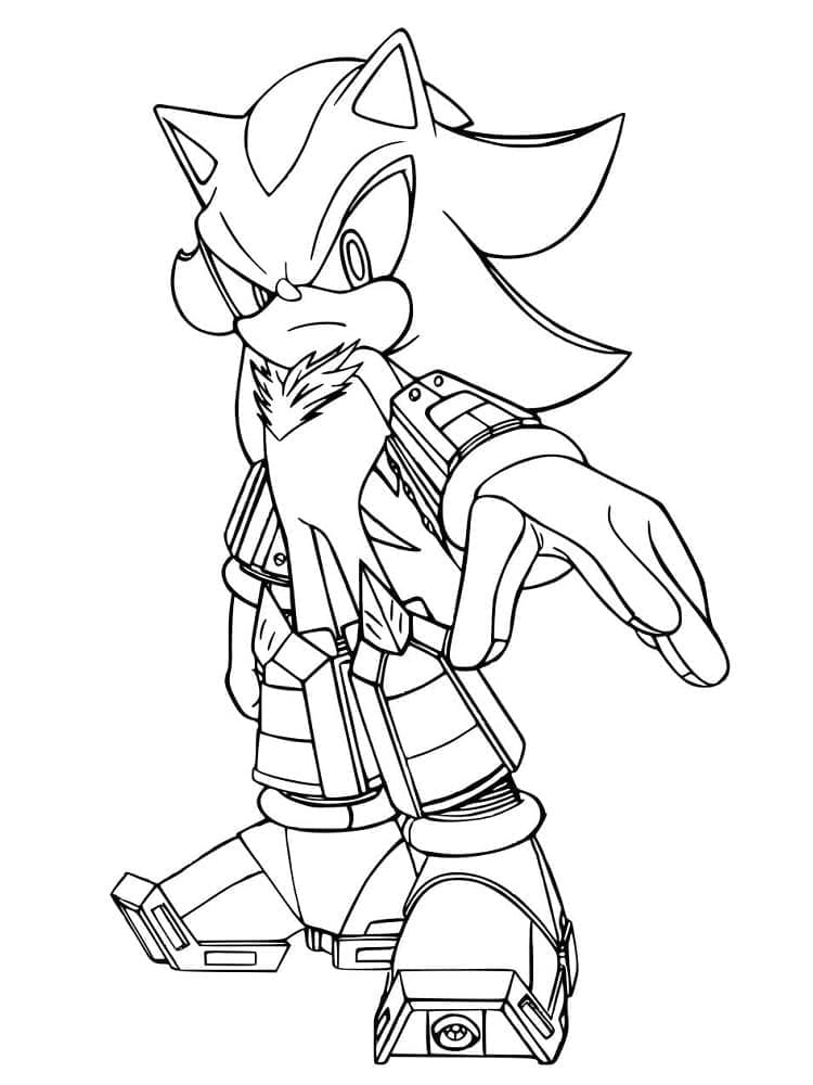 Coloriage gratuit Sonic Shadow #216340 de la collection Jeux Vidéos à imprimer