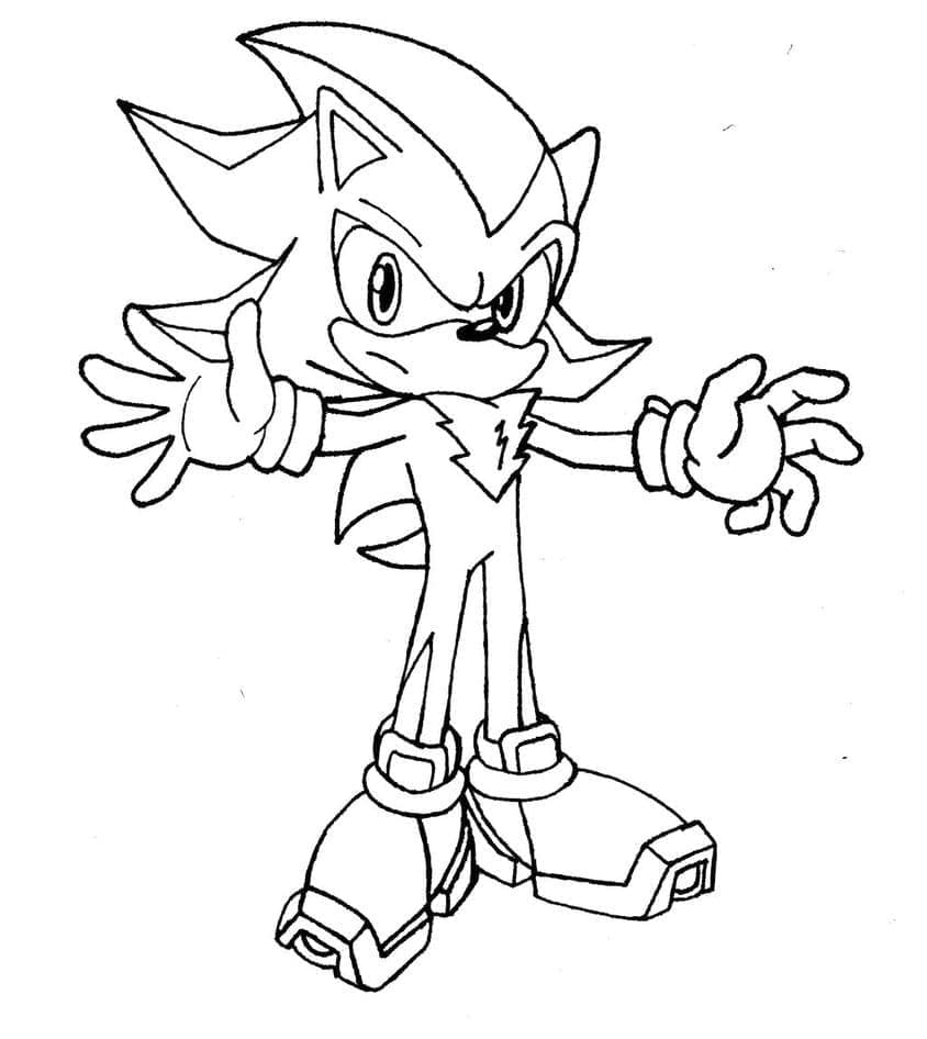 Coloriage gratuit Sonic Shadow #216344 de la collection Jeux Vidéos à imprimer