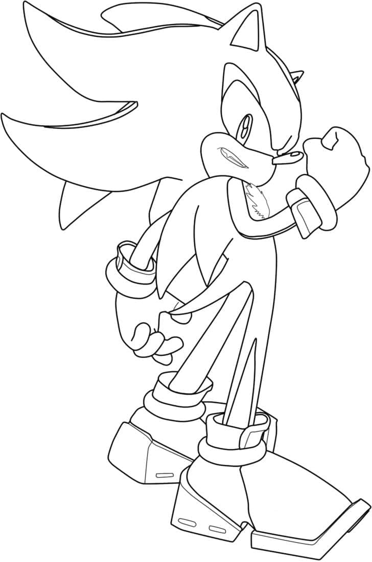 Illustration au trait Sonic Shadow #216351 de la collection Jeux Vidéos à colorier gratuitement