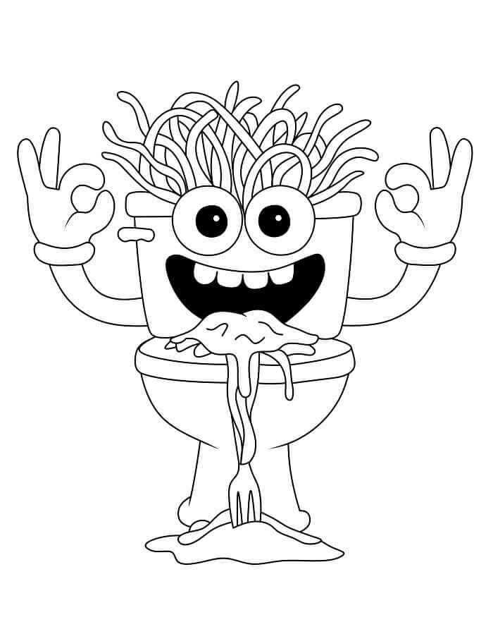 Coloriage imprimable Spaghetti Tualetti #222142 de la collection Jeux Vidéos à colorier aux crayons