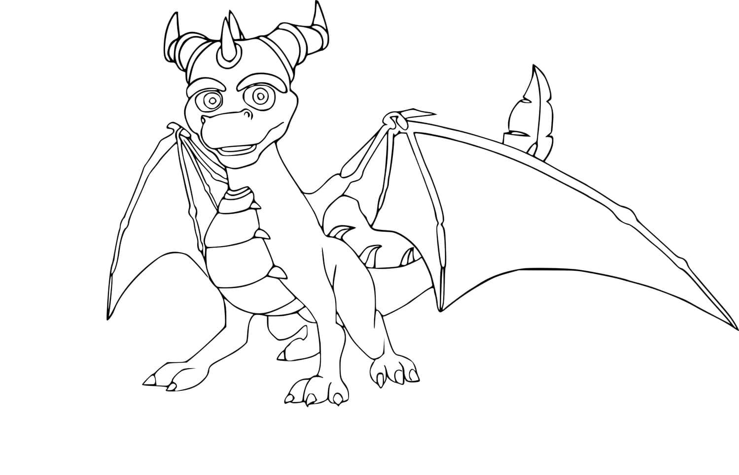 Dessin à colorier Spyro #205131 issu de la collection Jeux Vidéos, prêt à imprimer