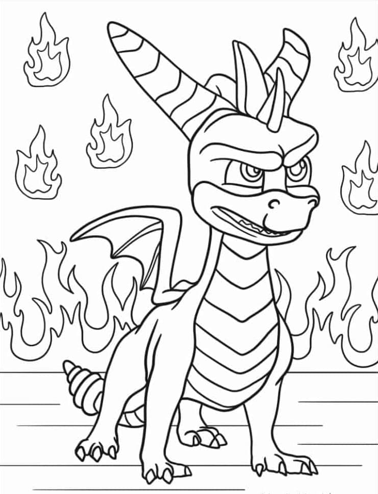 Coloriage Spyro #205146 à imprimer gratuitement, extrait de la collection Jeux Vidéos
