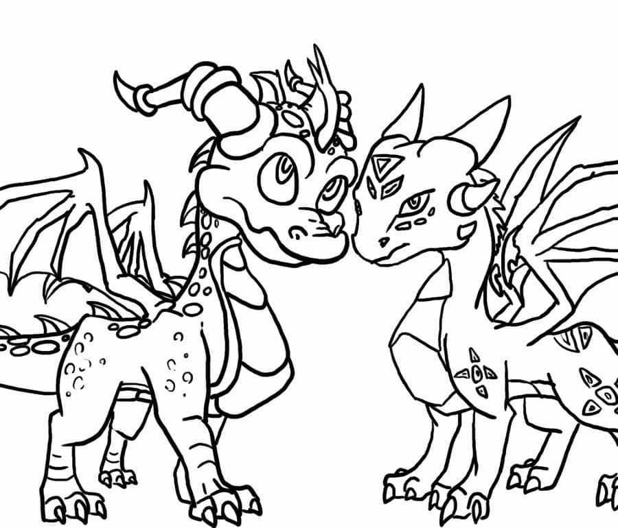 Coloriage Spyro #205159 à imprimer gratuitement, extrait de la collection Jeux Vidéos