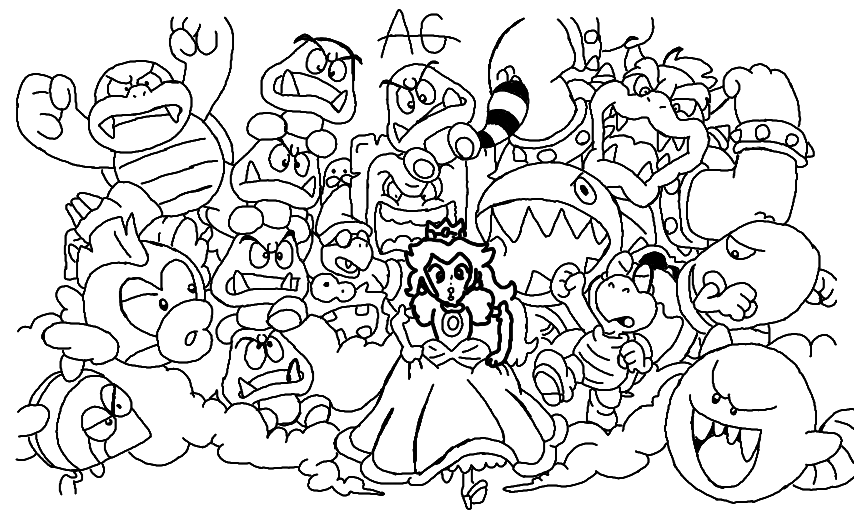 Dessin à colorier: Super Mario Bros (Jeux Vidéos) #153779 - Coloriages à Imprimer Gratuits