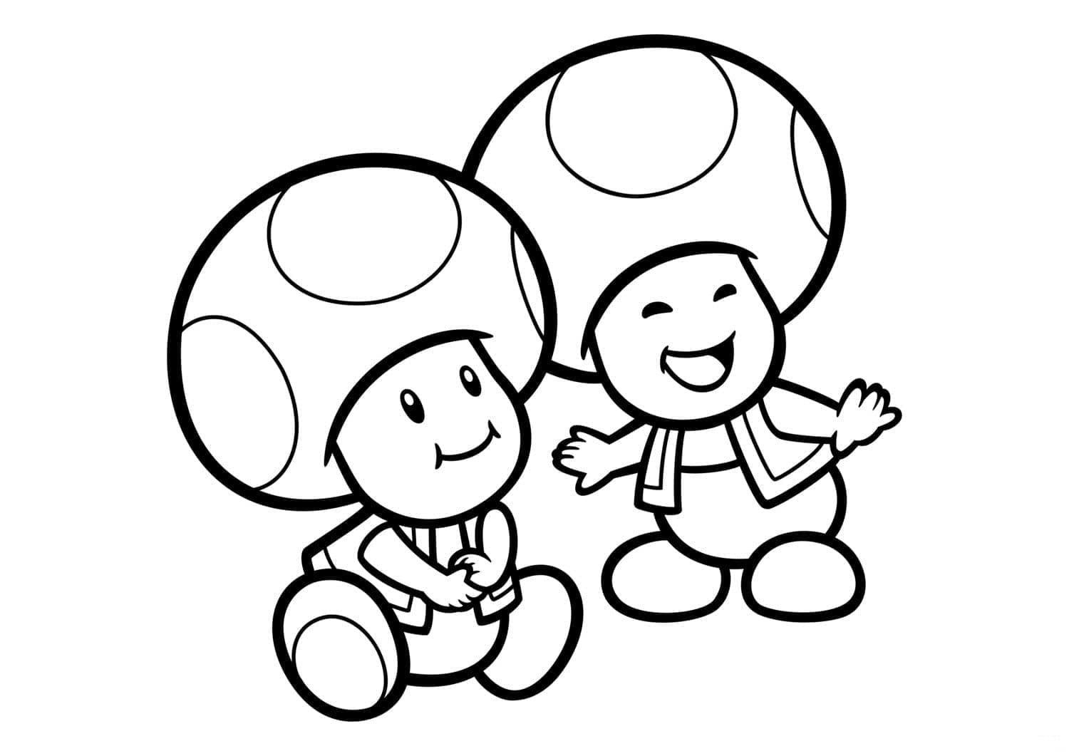 Coloriage Toad #214976 à imprimer gratuitement, extrait de la collection Jeux Vidéos