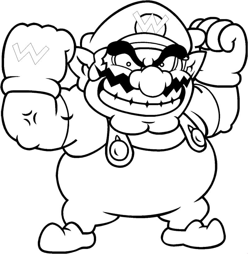 Coloriage Wario #203048 à imprimer gratuitement, extrait de la collection Jeux Vidéos
