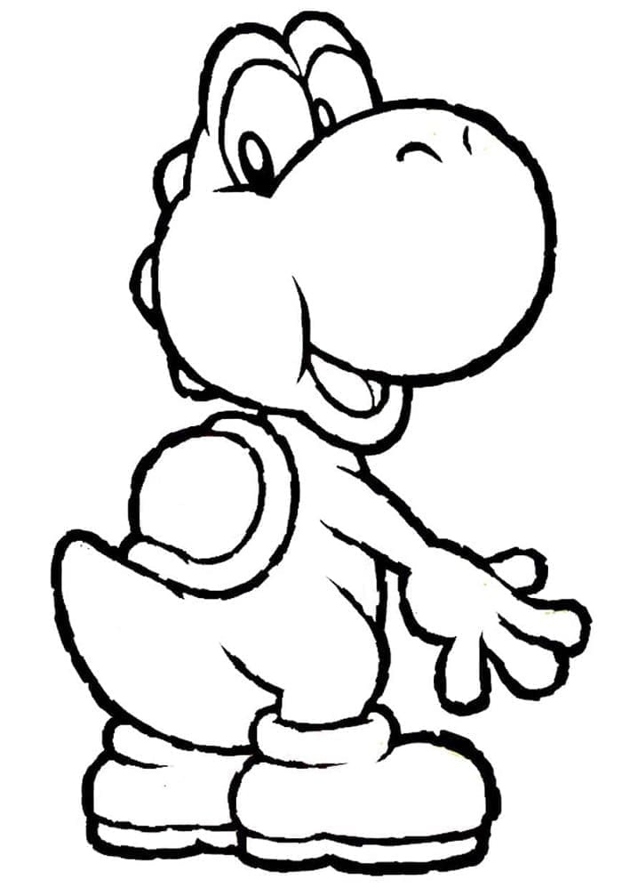 Joli coloriage Yoshi #195223 de la collection Jeux Vidéos, prêt à imprimer pour petits et grands