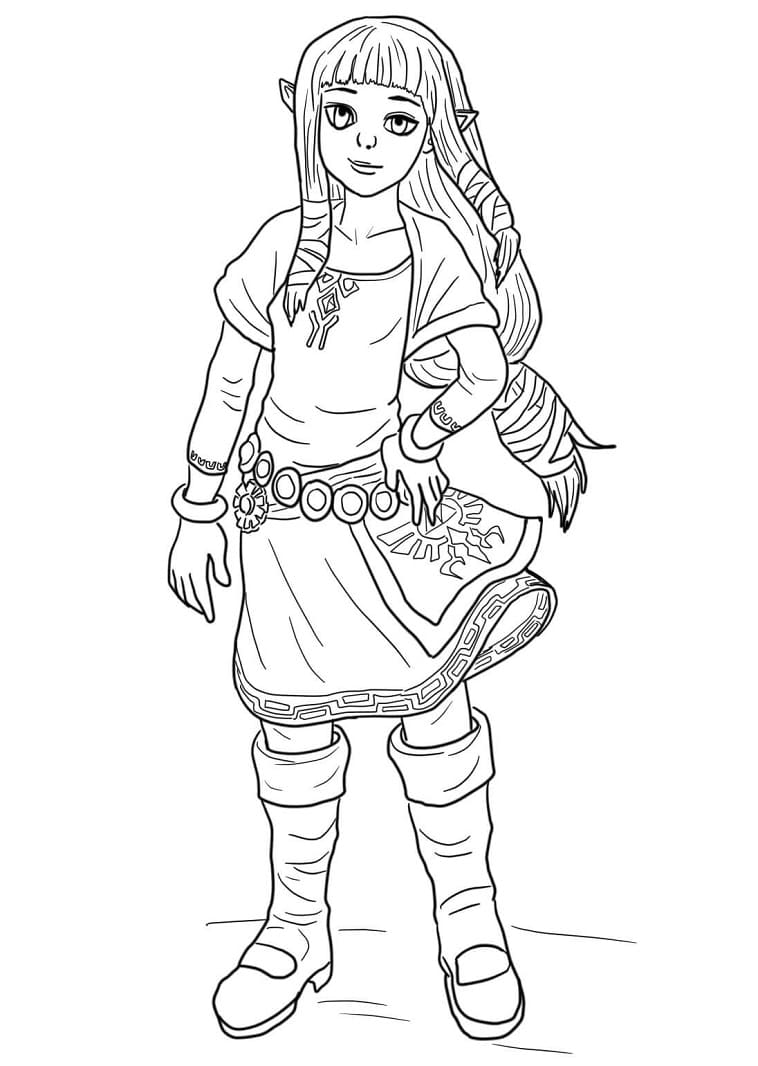 Page de coloriage Zelda #200887, collection Jeux Vidéos, à imprimer et colorier
