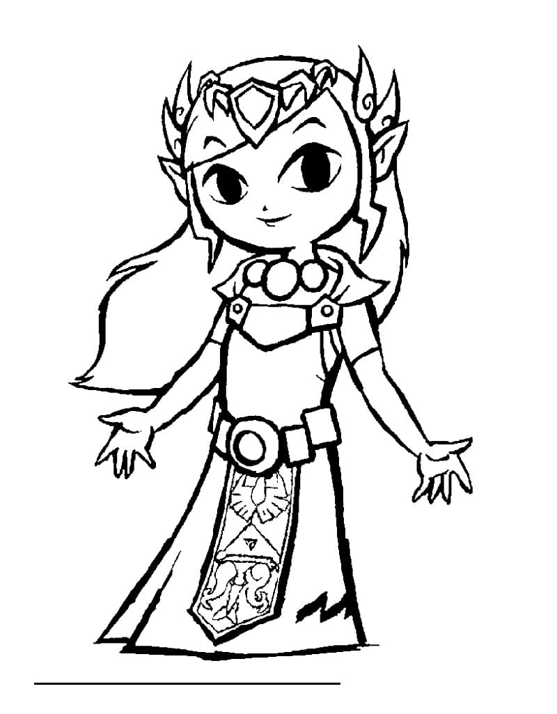 Coloriage à imprimer Zelda #200902 de la série Jeux Vidéos, gratuit pour enfants et adultes