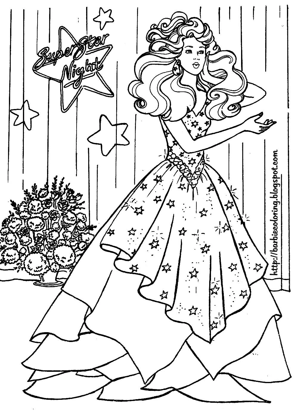 Coloriage Barbie #27478 à imprimer gratuitement, extrait de la collection Jouets et Jeux