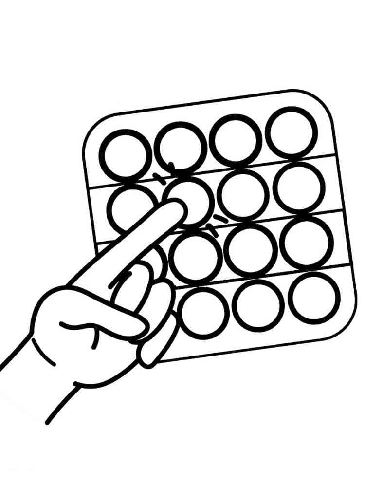 Coloriage gratuit Pop It #200849 de la collection Jouets et Jeux à imprimer