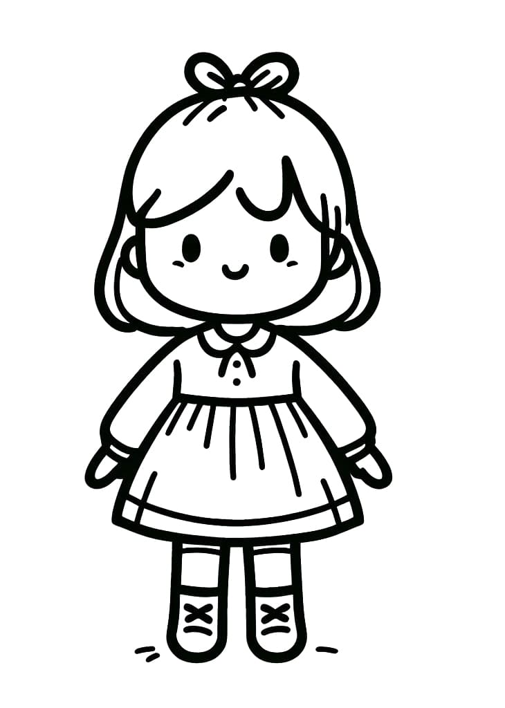 Dessin à colorier: Poupée (Jouets et Jeux) #202180 - Coloriages à Imprimer Gratuits