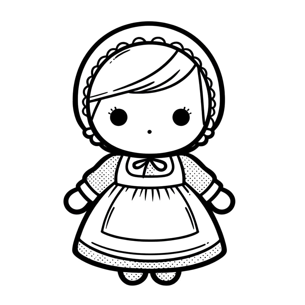 Dessin à colorier: Poupée (Jouets et Jeux) #202187 - Coloriages à Imprimer Gratuits