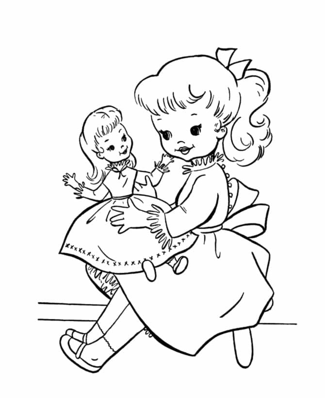 Dessin à colorier: Poupée (Jouets et Jeux) #202192 - Coloriages à Imprimer Gratuits