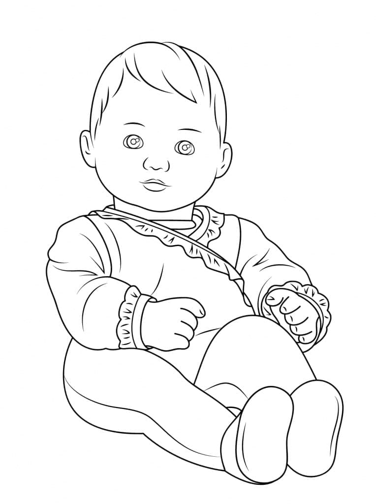 Dessin à colorier: Poupée (Jouets et Jeux) #202194 - Coloriages à Imprimer Gratuits