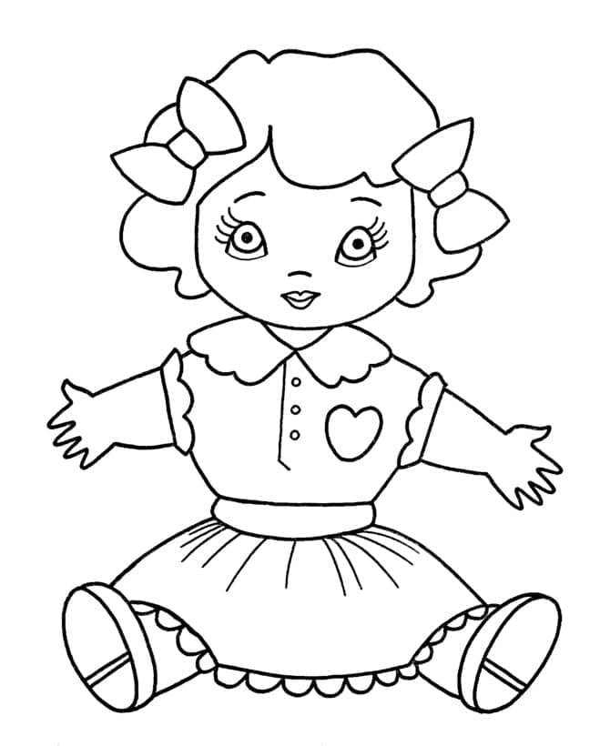 Dessin à colorier: Poupée (Jouets et Jeux) #202195 - Coloriages à Imprimer Gratuits