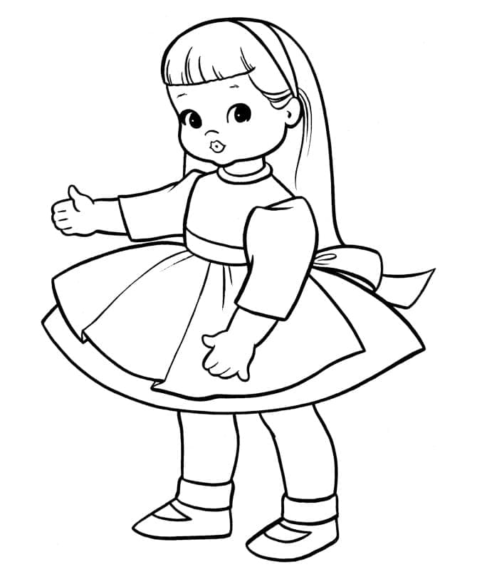Dessin à colorier: Poupée (Jouets et Jeux) #202217 - Coloriages à Imprimer Gratuits