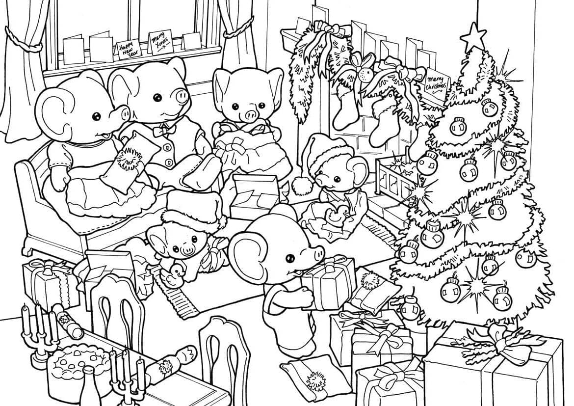 Coloriage gratuit Sylvanian Families #185832 de la collection Jouets et Jeux à imprimer