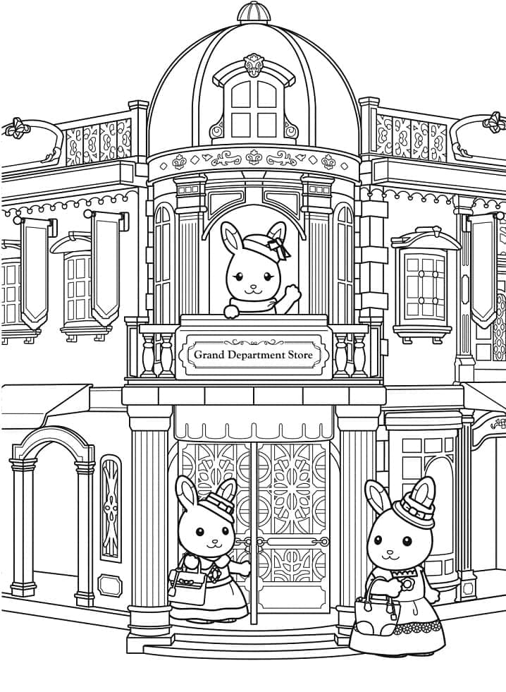Coloriage gratuit Sylvanian Families #185840 de la collection Jouets et Jeux à imprimer