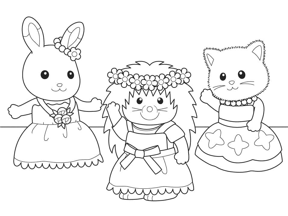 Illustration au trait Sylvanian Families #185851 de la collection Jouets et Jeux à colorier gratuitement