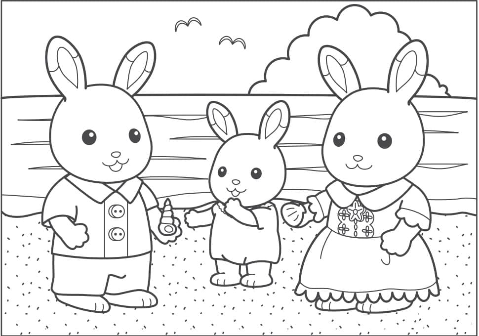 Coloriage gratuit Sylvanian Families #185857 de la collection Jouets et Jeux à imprimer
