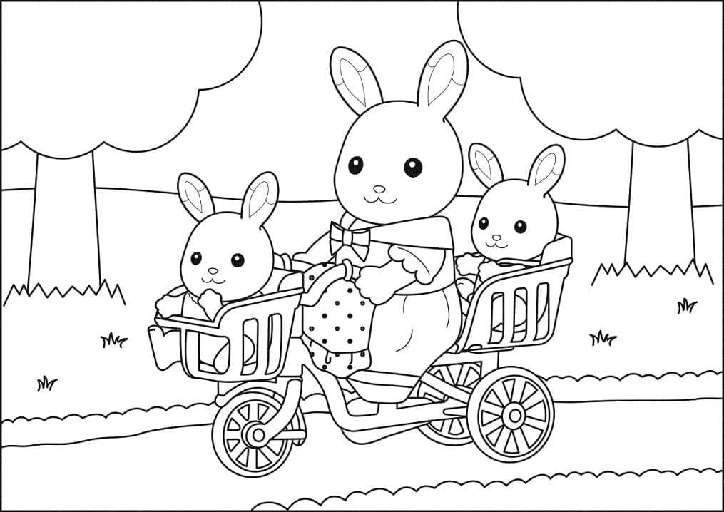 Coloriage gratuit Sylvanian Families #185863 de la collection Jouets et Jeux à imprimer
