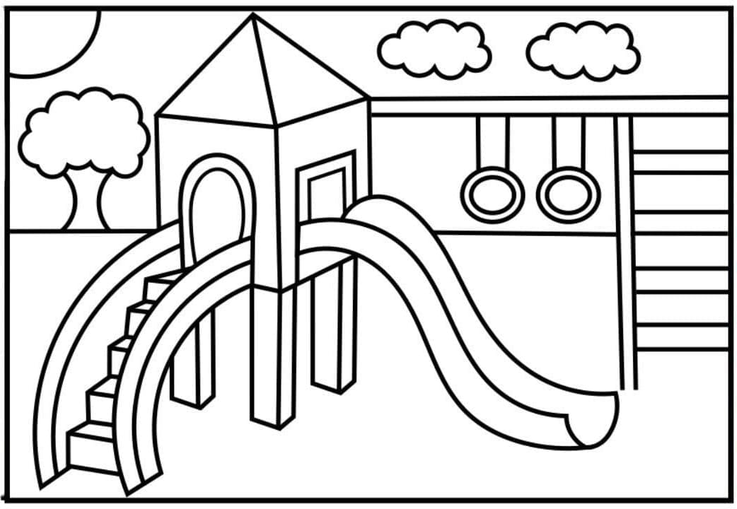 Dessin à colorier: Toboggan (Jouets et Jeux) #218608 - Coloriages à Imprimer Gratuits
