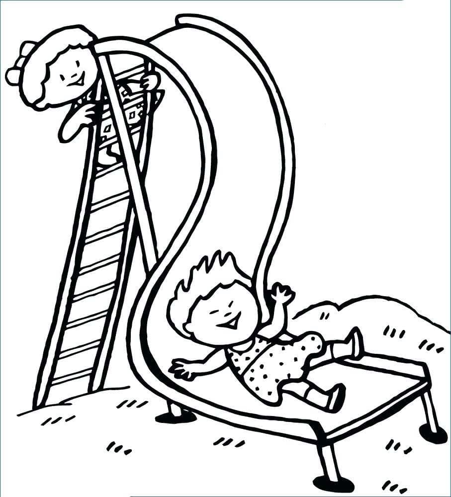 Dessin à colorier: Toboggan (Jouets et Jeux) #218609 - Coloriages à Imprimer Gratuits