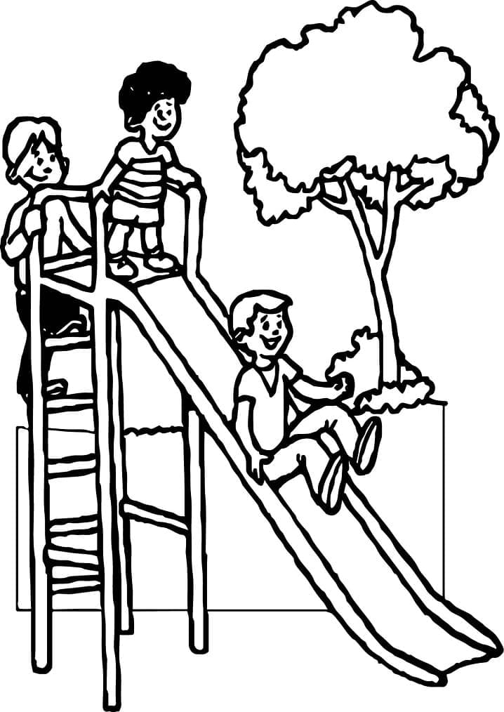 Dessin à colorier: Toboggan (Jouets et Jeux) #218610 - Coloriages à Imprimer Gratuits