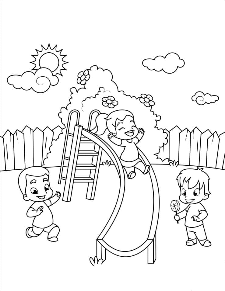 Dessin à colorier: Toboggan (Jouets et Jeux) #218611 - Coloriages à Imprimer Gratuits