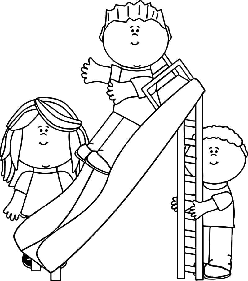 Dessin à colorier: Toboggan (Jouets et Jeux) #218612 - Coloriages à Imprimer Gratuits