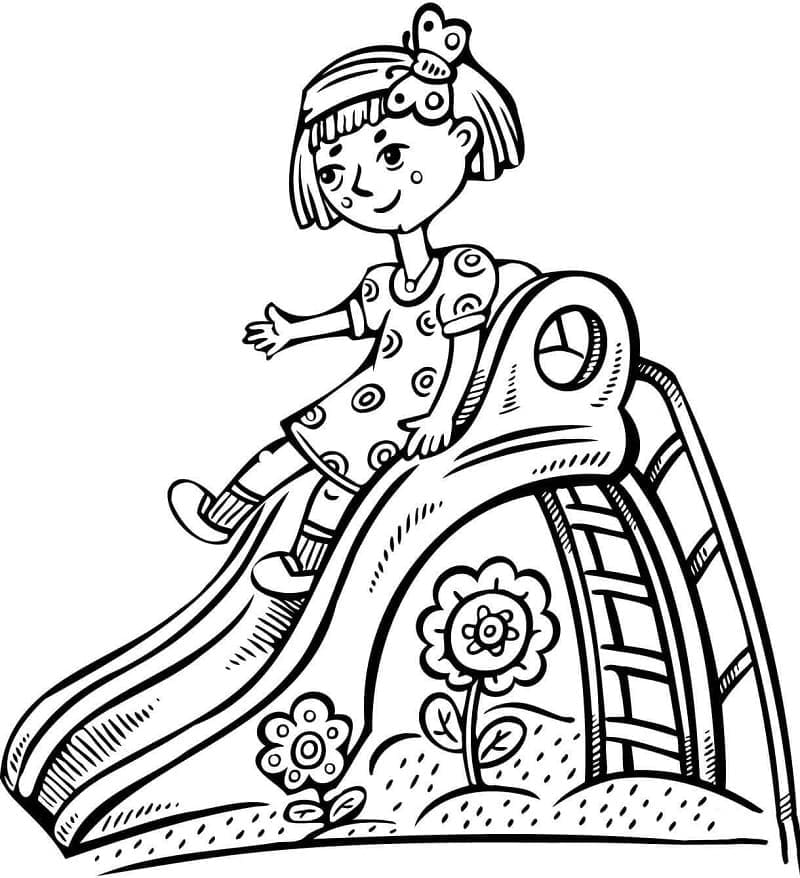 Dessin à colorier: Toboggan (Jouets et Jeux) #218614 - Coloriages à Imprimer Gratuits