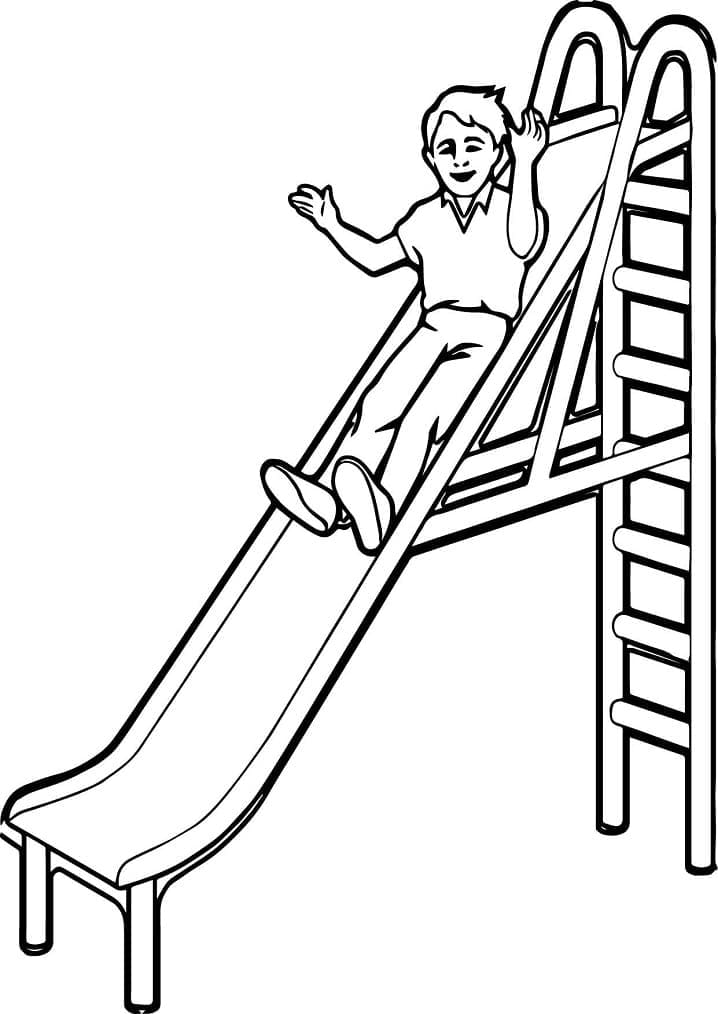 Dessin à colorier: Toboggan (Jouets et Jeux) #218618 - Coloriages à Imprimer Gratuits
