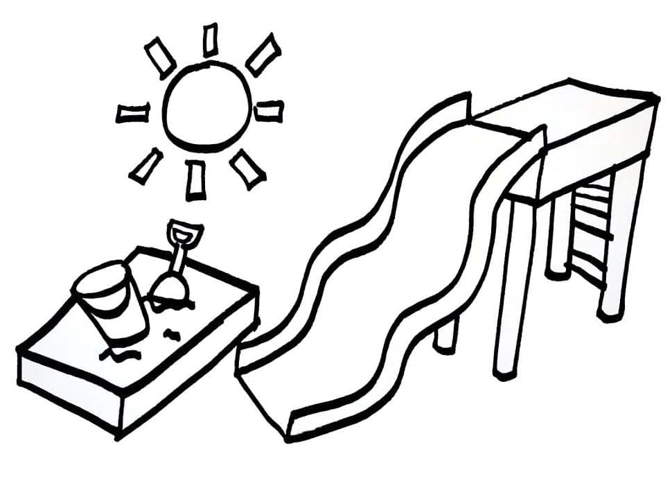 Dessin à colorier: Toboggan (Jouets et Jeux) #218622 - Coloriages à Imprimer Gratuits