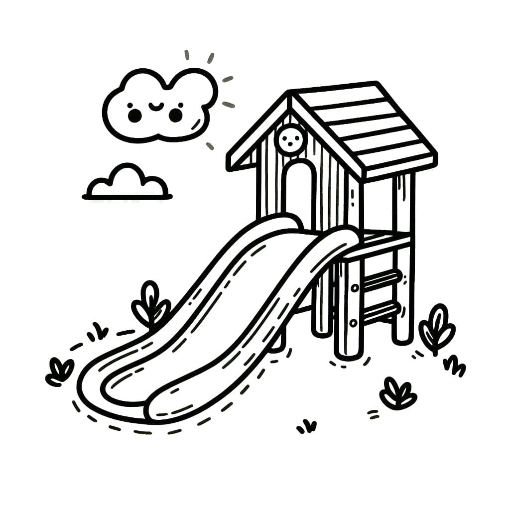 Dessin à colorier: Toboggan (Jouets et Jeux) #218626 - Coloriages à Imprimer Gratuits