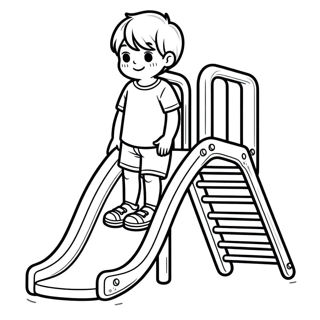 Dessin à colorier: Toboggan (Jouets et Jeux) #218627 - Coloriages à Imprimer Gratuits