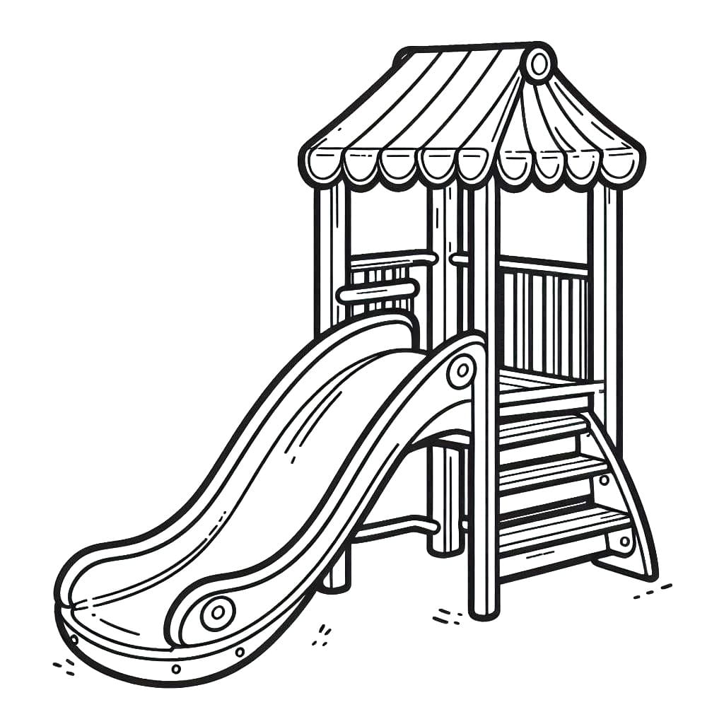 Dessin à colorier: Toboggan (Jouets et Jeux) #218628 - Coloriages à Imprimer Gratuits