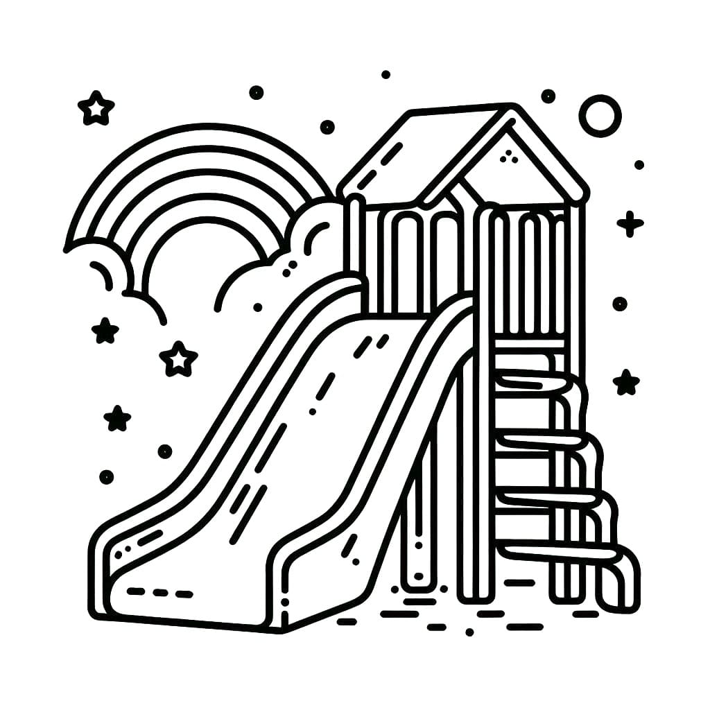 Dessin à colorier: Toboggan (Jouets et Jeux) #218632 - Coloriages à Imprimer Gratuits